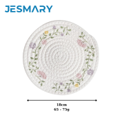 Tấm lót bàn ăn placemat hình tròn bằng sợi cotton dệt thấm nước tốt